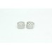 Fashion Hoop Bali Earrings White metal Gold Plated 3 line Zircon Stones